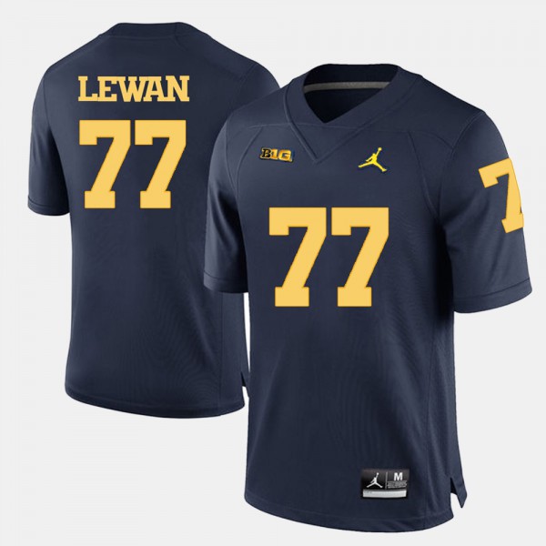 Michigan Wolverines #77 For Men's Taylor Lewan Jersey Navy Blue Official College Football